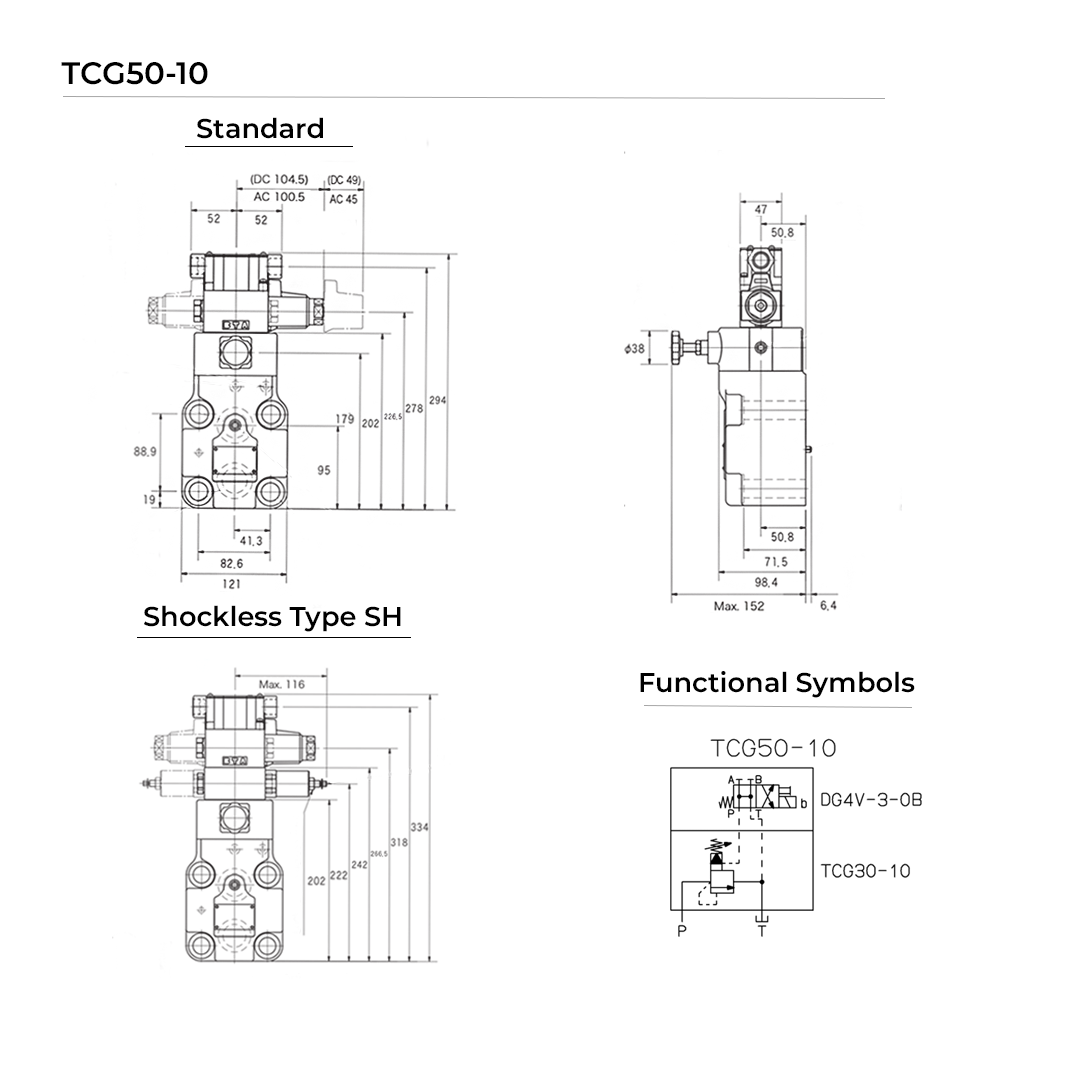 TCG50-10-CY-P2-T-17-SH | Solenoid Controlled Multi Pressure Relief Valve