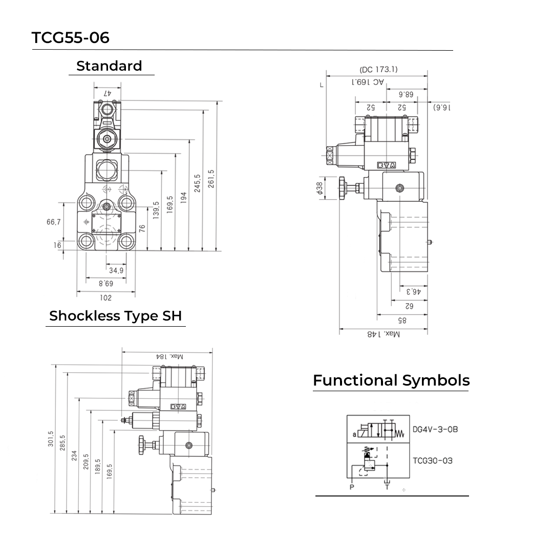 TCG55-06-CV-P7-H-17-SH | Solenoid Controlled Multi Pressure Relief Valve
