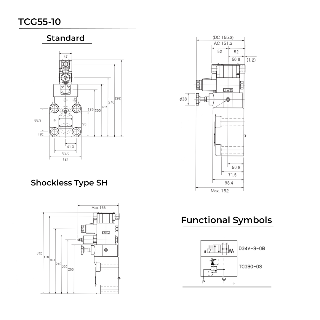 TCG55-10-CV-U2-T-L-17-SH | Solenoid Controlled Multi Pressure Relief Valve