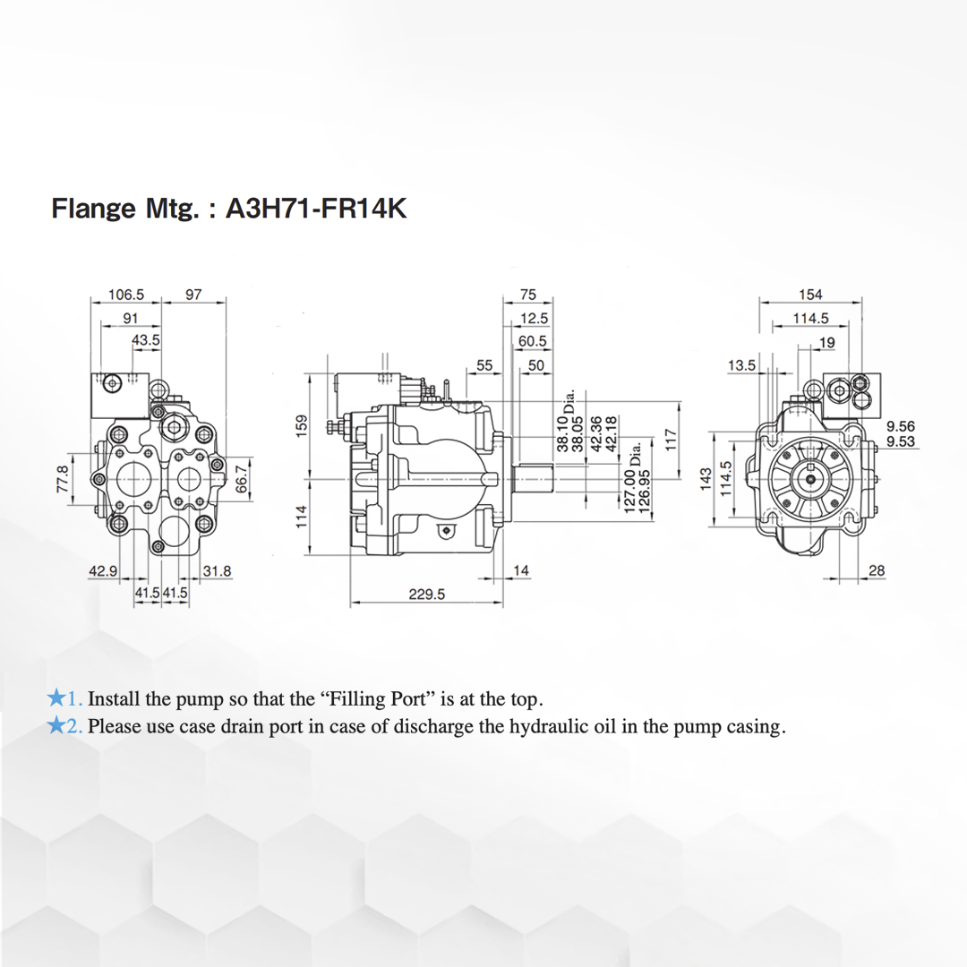 A3H56-FR14K-10 | Variable Displacement Piston Pump